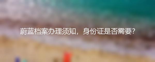 蔚蓝档案办理须知，身份证是否需要？