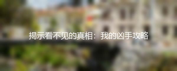 揭示看不见的真相：我的凶手攻略