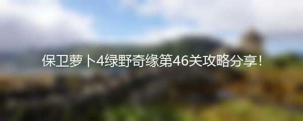 保卫萝卜4绿野奇缘第46关攻略分享！