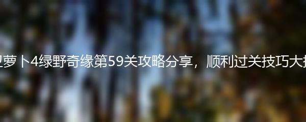 保卫萝卜4绿野奇缘第59关攻略分享，顺利过关技巧大揭秘