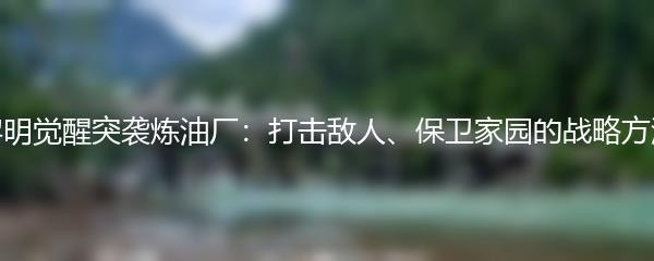 黎明觉醒突袭炼油厂：打击敌人、保卫家园的战略方法