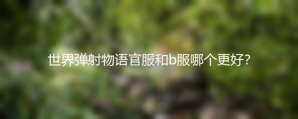 世界弹射物语官服和b服哪个更好？