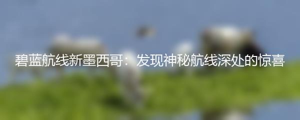 碧蓝航线新墨西哥：发现神秘航线深处的惊喜