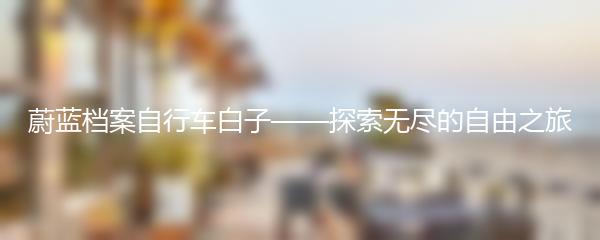 蔚蓝档案自行车白子——探索无尽的自由之旅