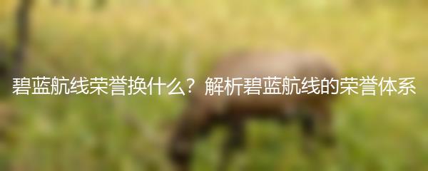 碧蓝航线荣誉换什么？解析碧蓝航线的荣誉体系