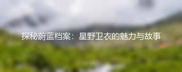 探秘蔚蓝档案：星野卫衣的魅力与故事