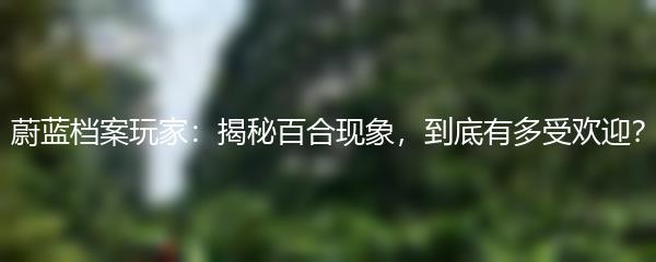 蔚蓝档案玩家：揭秘百合现象，到底有多受欢迎？