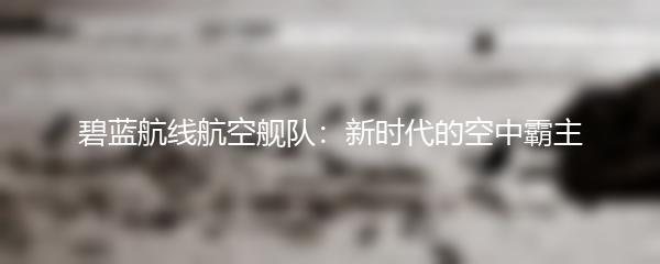 碧蓝航线航空舰队：新时代的空中霸主