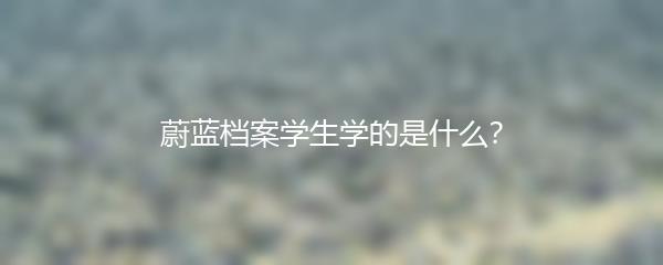 蔚蓝档案学生学的是什么？