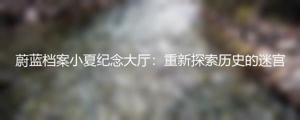 蔚蓝档案小夏纪念大厅：重新探索历史的迷宫