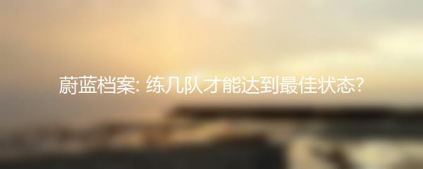 蔚蓝档案: 练几队才能达到最佳状态?