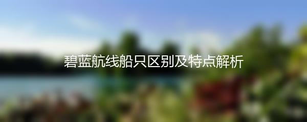 碧蓝航线船只区别及特点解析