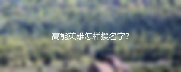 高能英雄怎样搜名字？