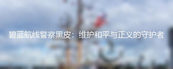 碧蓝航线警察黑皮：维护和平与正义的守护者
