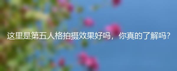 这里是第五人格拍摄效果好吗，你真的了解吗？