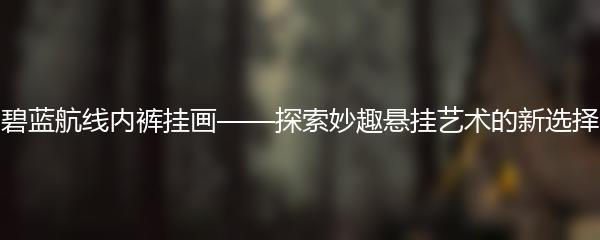 碧蓝航线内裤挂画——探索妙趣悬挂艺术的新选择