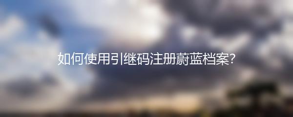 如何使用引继码注册蔚蓝档案？