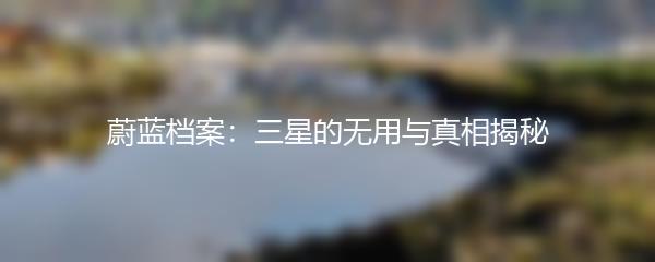 蔚蓝档案：三星的无用与真相揭秘