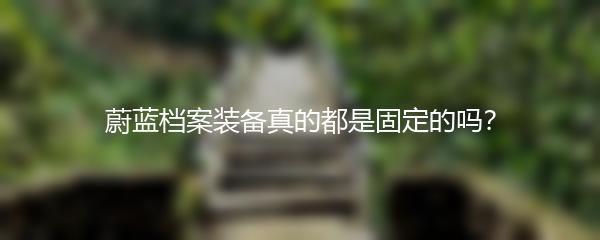 蔚蓝档案装备真的都是固定的吗？