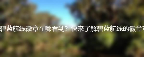 【专题】碧蓝航线徽章在哪看到？快来了解碧蓝航线的徽章获取方式！