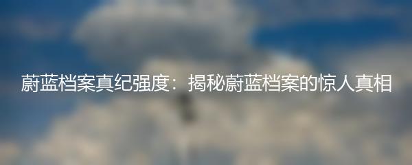 蔚蓝档案真纪强度：揭秘蔚蓝档案的惊人真相