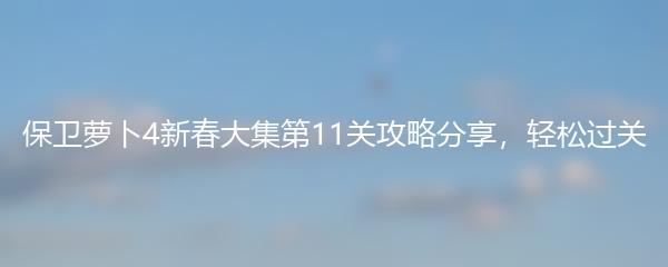 保卫萝卜4新春大集第11关攻略分享，轻松过关