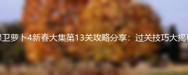 保卫萝卜4新春大集第13关攻略分享：过关技巧大揭秘