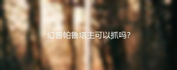 幻兽帕鲁塔主可以抓吗？