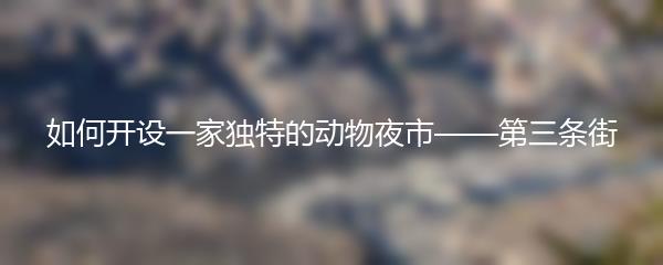 如何开设一家独特的动物夜市——第三条街