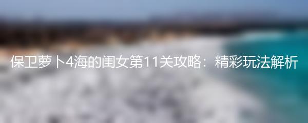 保卫萝卜4海的闺女第11关攻略：精彩玩法解析