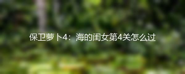 保卫萝卜4：海的闺女第4关怎么过