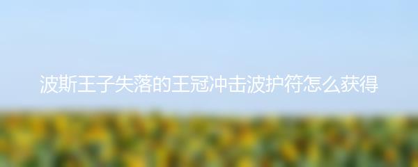 波斯王子失落的王冠冲击波护符怎么获得