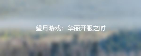 望月游戏：华丽开服之时