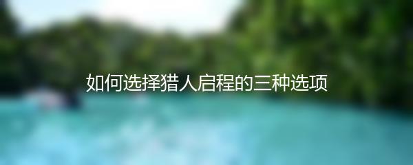 如何选择猎人启程的三种选项