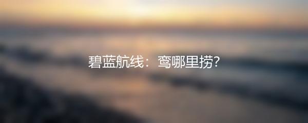 碧蓝航线：鸾哪里捞？