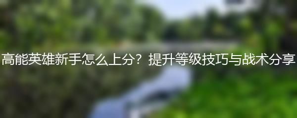 高能英雄新手怎么上分？提升等级技巧与战术分享