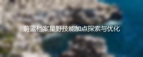 蔚蓝档案星野技能加点探索与优化