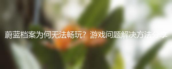 蔚蓝档案为何无法畅玩？游戏问题解决方法分享