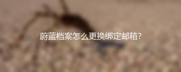 蔚蓝档案怎么更换绑定邮箱？