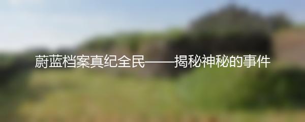 蔚蓝档案真纪全民——揭秘神秘的事件