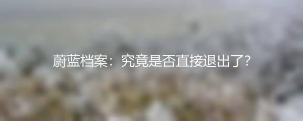 蔚蓝档案：究竟是否直接退出了？