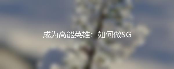 成为高能英雄：如何做SG