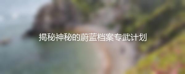 揭秘神秘的蔚蓝档案专武计划