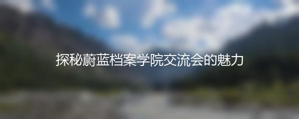 探秘蔚蓝档案学院交流会的魅力