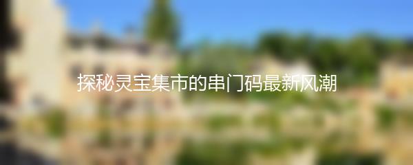 探秘灵宝集市的串门码最新风潮