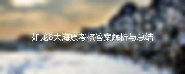 如龙8大海原考核答案解析与总结