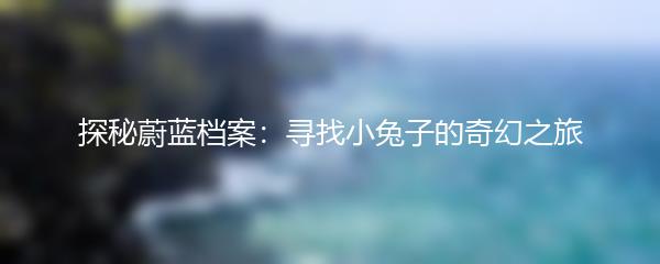 探秘蔚蓝档案：寻找小兔子的奇幻之旅