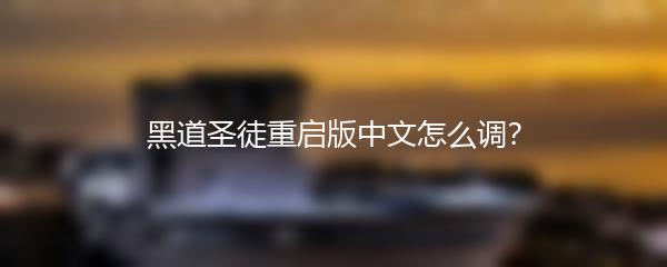 黑道圣徒重启版中文怎么调？