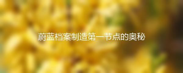 蔚蓝档案制造第一节点的奥秘