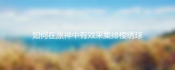 如何在原神中有效采集绯樱绣球